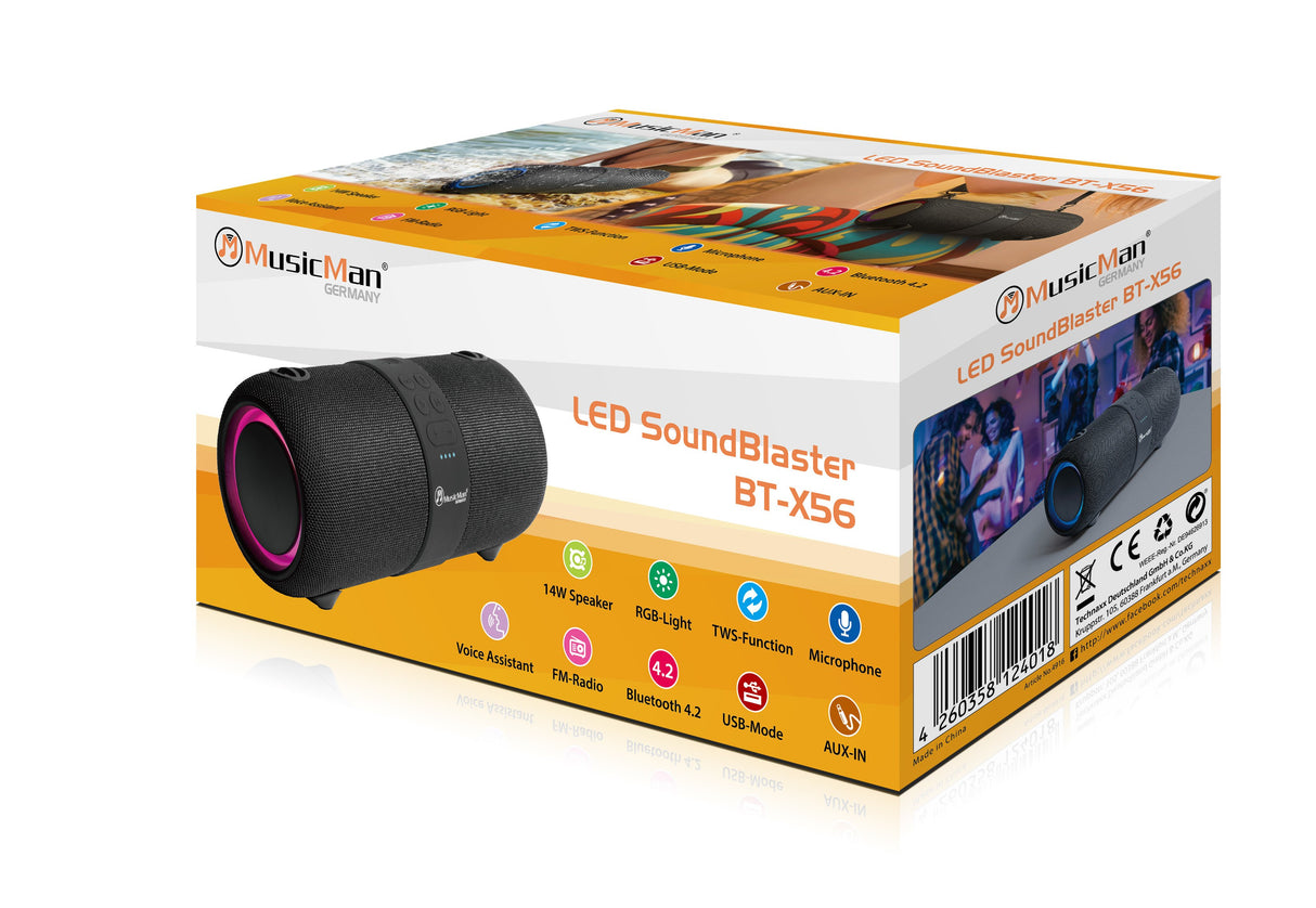 EAN 4260358124018 - MusicMan LED SoundBlaster BT-X56 Negro 14 W imagen 9