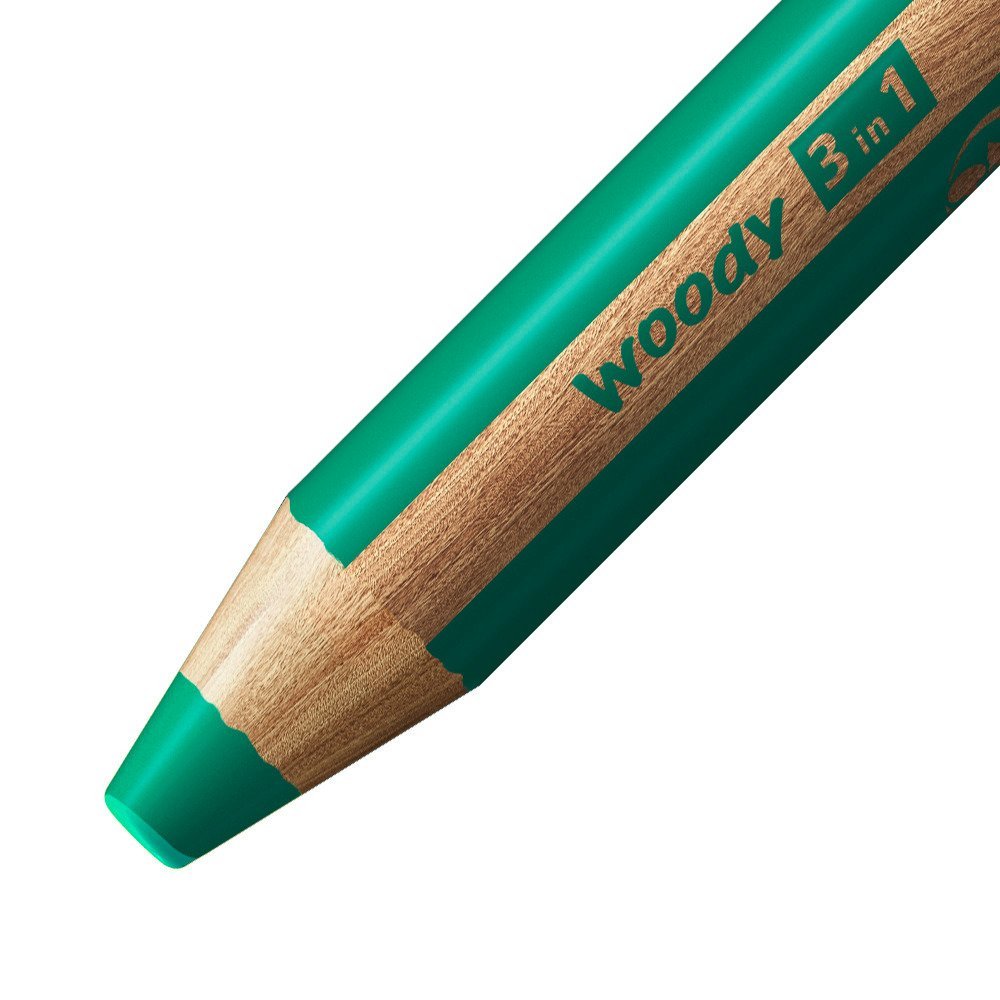 Stabilo Lápices De Colores Woody 3 En 1 Estuche De 5 Verde Oscuro