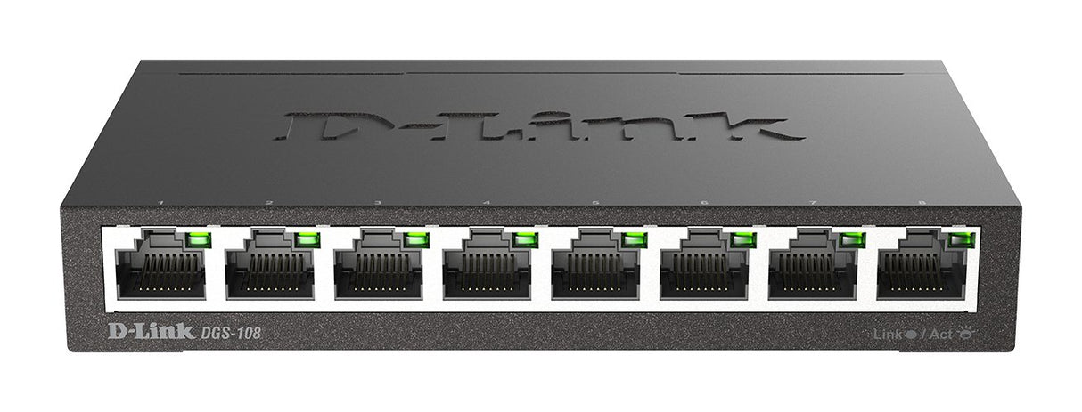 EAN 0790069368240 - D-Link DGS-108 No administrado L2 Gigabit Ethernet (10/100/1000) Negro imagen 1