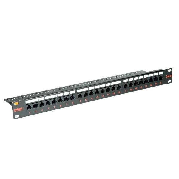 Roline Kat.6 Class E 48,28cm 19pulgadas-Patchpanel 24p Sin Apantallar Negro