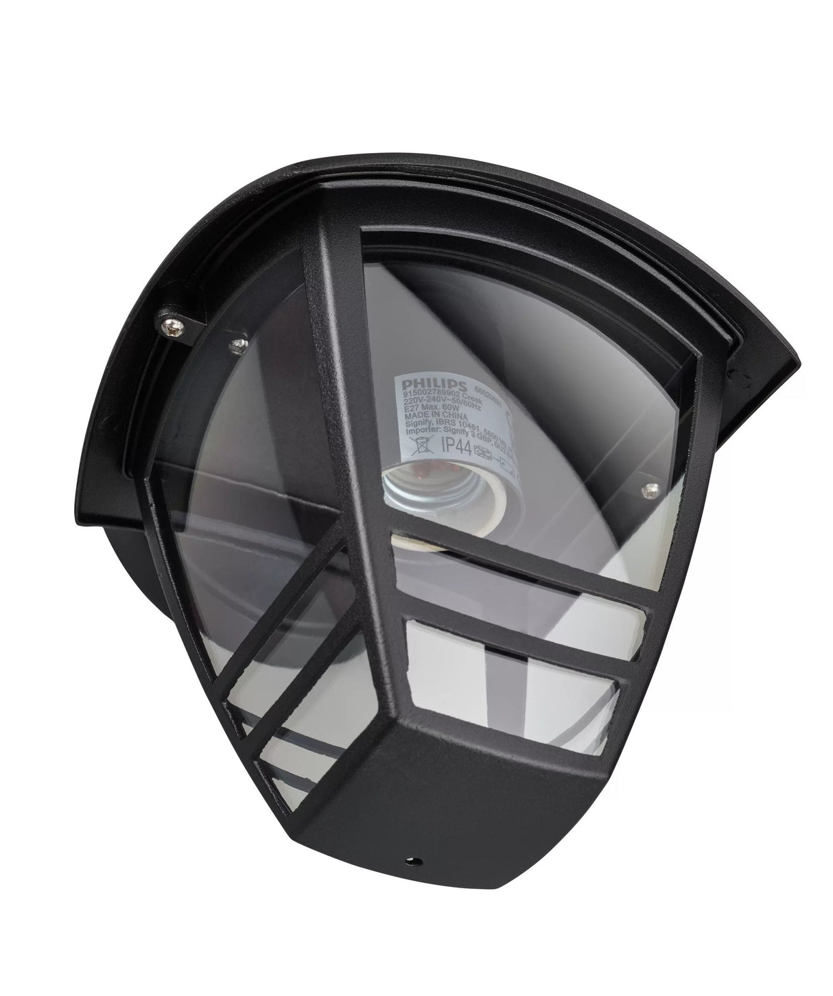 Aplique Exterior Pared Inv. 1x60w Negro Mod. Creek Philips