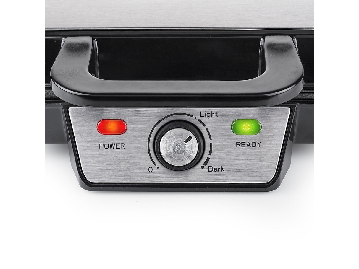 Gofrera Tristar Wf-2195, Gofres Belgas, Potencia 1000 W, Número De Gofres - 2, Acero Inoxidable Negro