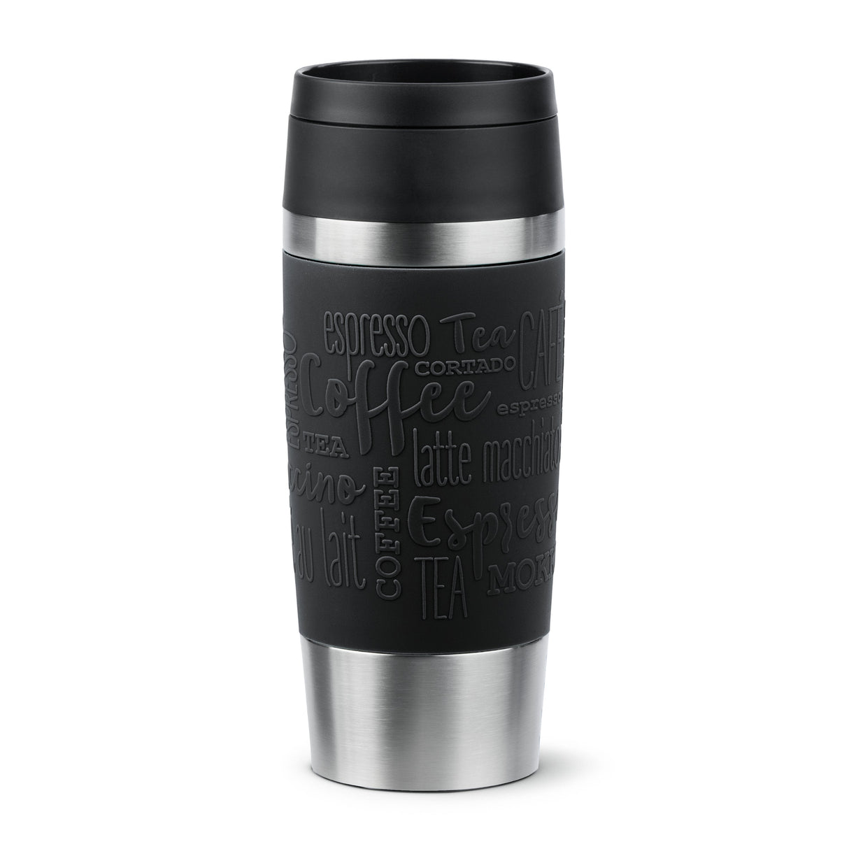 Taza Térmica Emsa Travel Mug Clásica Negro/Acero Inoxidable, 0,36 Litros N2020200
