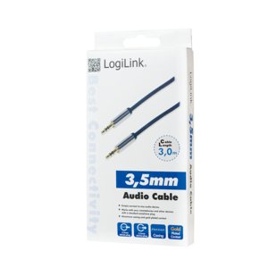 EAN 4052792034424 - LogiLink CA10300 cable de audio 3 m 3,5mm Azul imagen 4