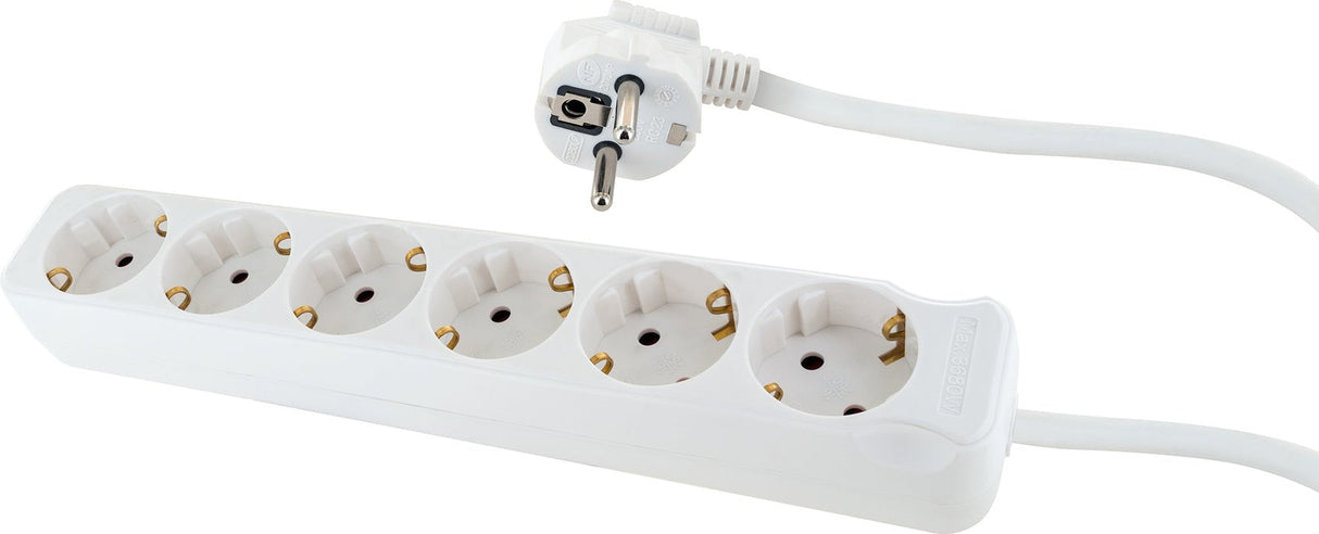 Regleta Schwaiger 6xschuko, 1,4m Blanco