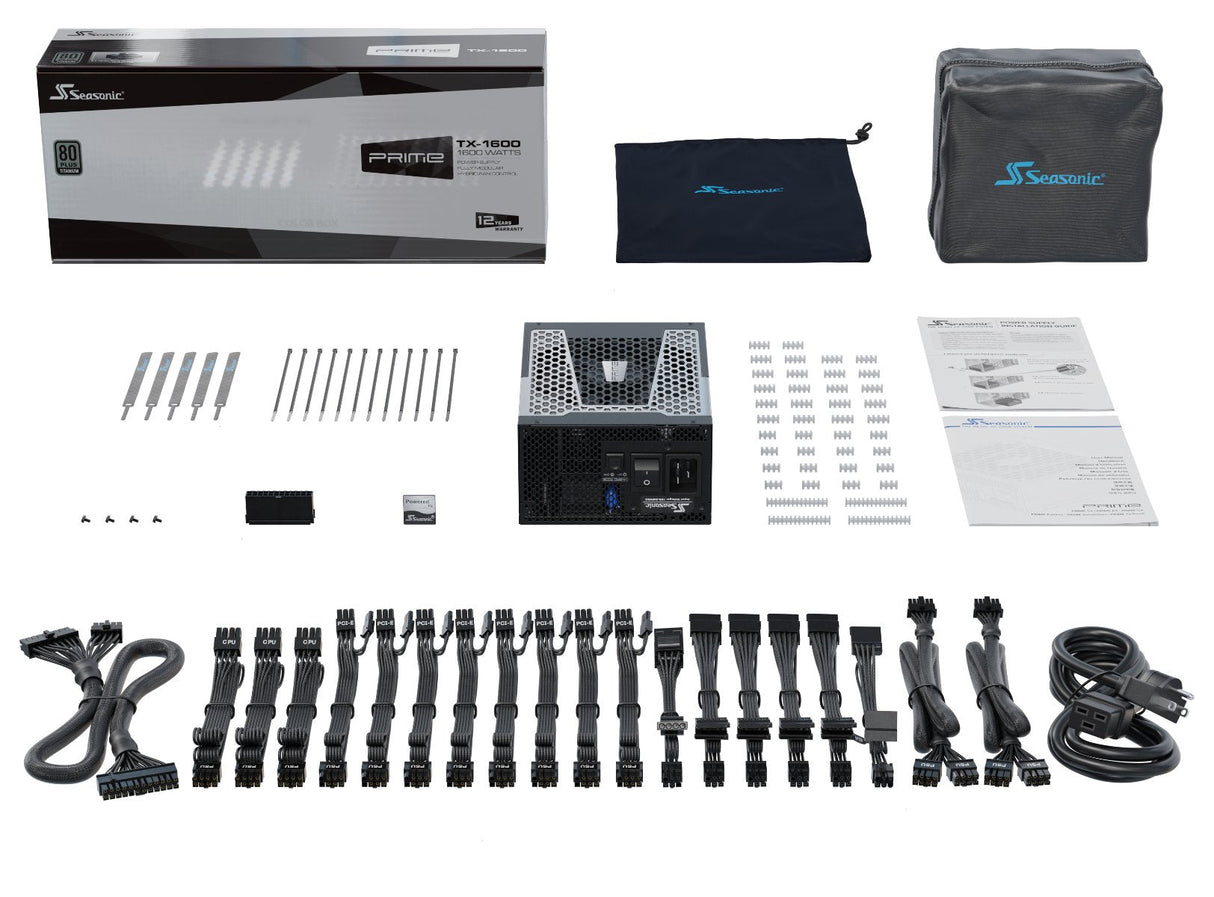 EAN 4711173878018 - Seasonic Prime -TX-1600 unidad de fuente de alimentación 1600 W 20+4 pin ATX ATX Negro imagen 6