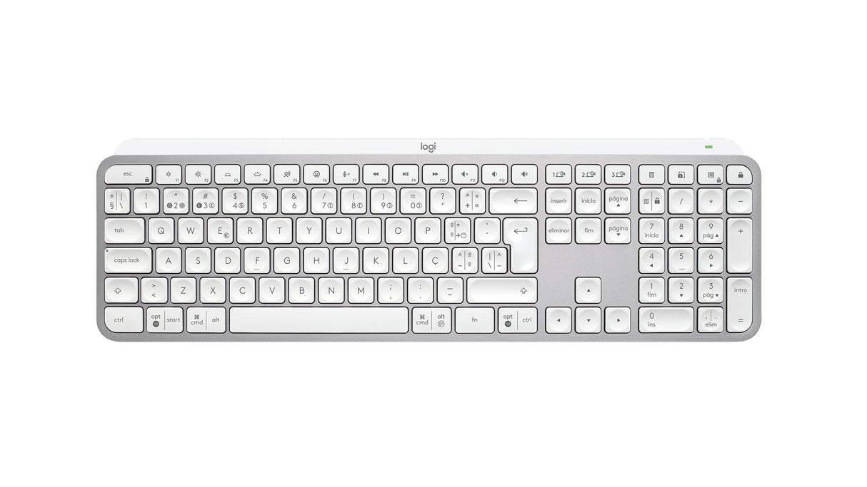 Teclado Portugués Logitech Mx Keys S Rf Wireless + Bluetooth Aluminio, Blanco