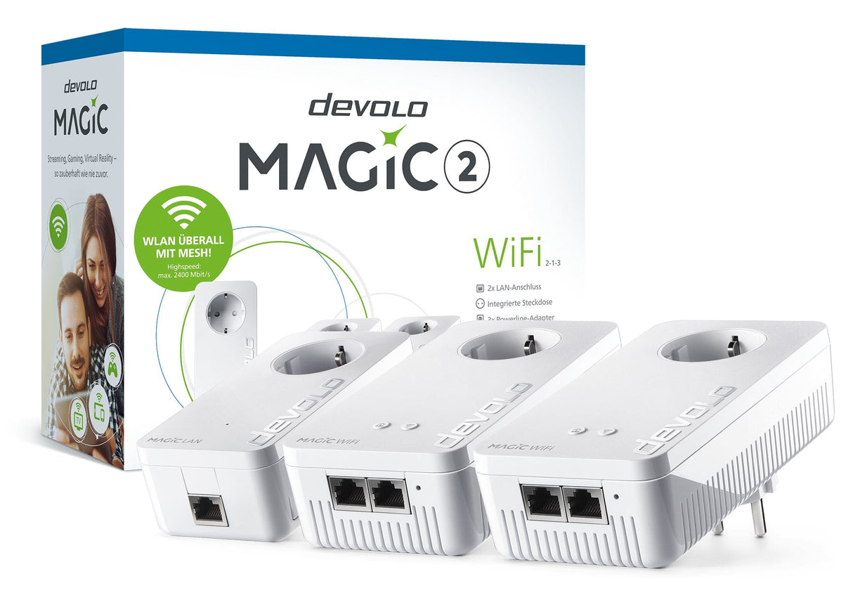 EAN 4250059686250 - Devolo MAGIC 2 WiFi next Multiroom Kit 2400 Mbit/s Ethernet Blanco 3 pieza(s) imagen 3