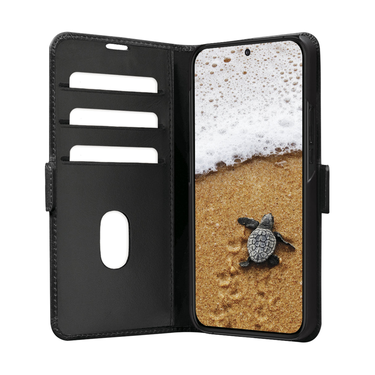 Dbramante1928 Copenhagen Funda Con Tapa Para Teléfono Móvil Cuero De Grano Entero Negro Para Samsung Galaxy A55