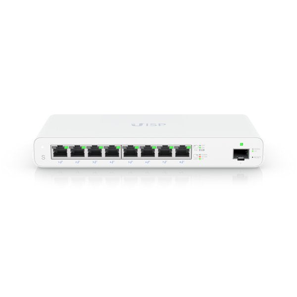 Ubiquiti Uisp-S-Eu Gigabit Poe Switch For Micropop Applications, 8x Gbe Rj45 Ports With Passive Poe, 1x Sfp, 110w