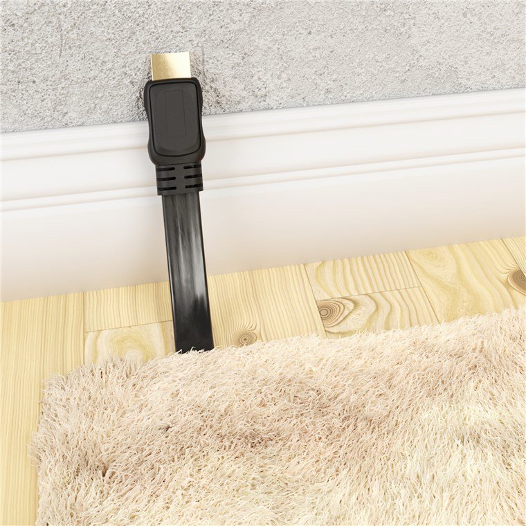 Goobay High Speed Hdmi 2.1 Flachcable Mit Ethernet 8k / 60 Hz (Negro, 2 Meter, 48 Gbit/S) 77135