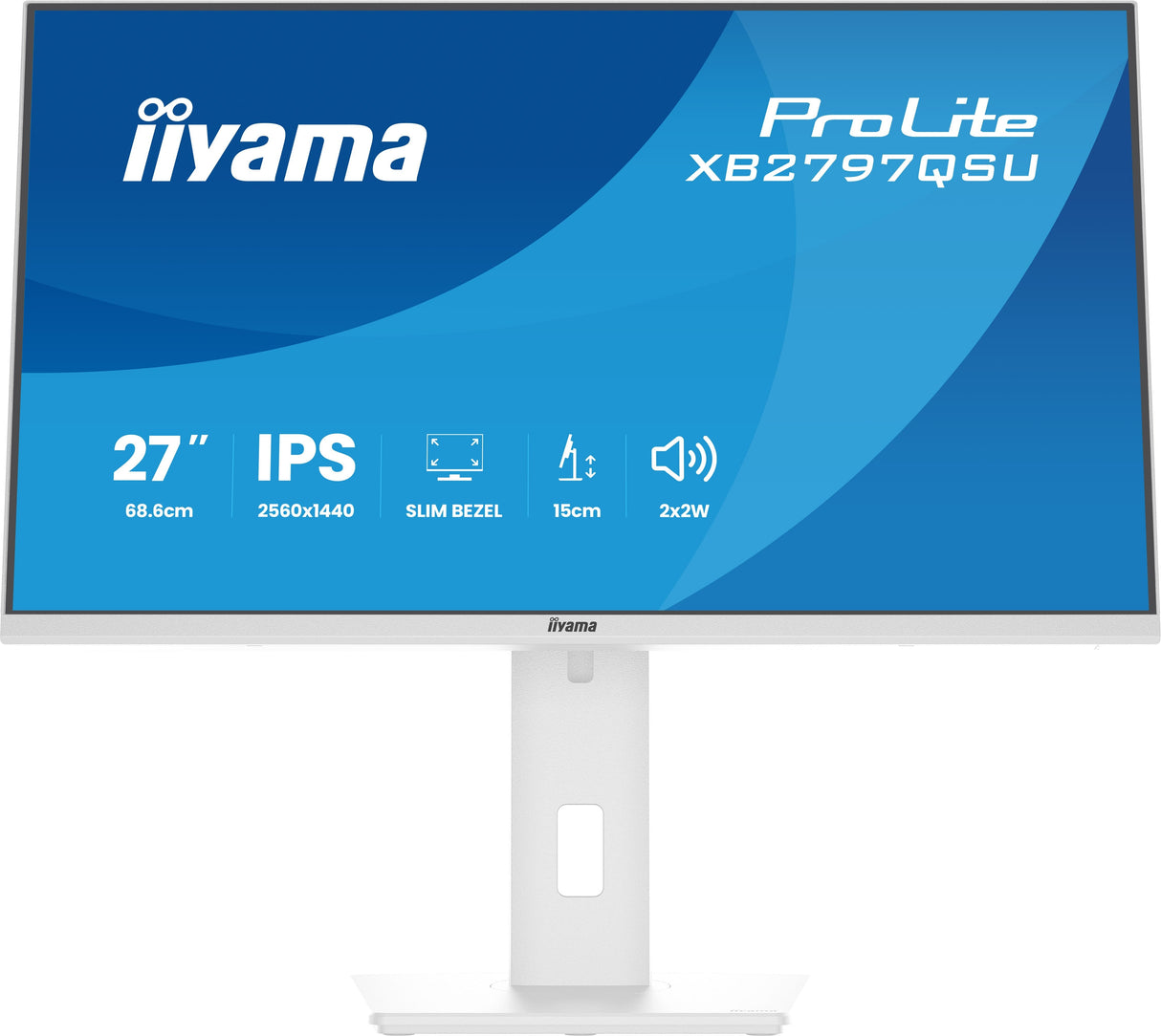 Monitor Iiyama Prolite Xb2797qsu-W1 Led 27" 2560 X 1440 Qhd @ 75 Hz Ips 350 Cd/M² 1000:1 1 Ms 2xhdmi Displayport Altavoces Mate Blanco