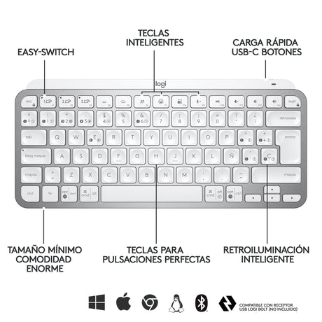 EAN 5099206098954 - Logitech 920-010491 teclado Oficina RF Wireless + Bluetooth QWERTY Español Gris imagen 12
