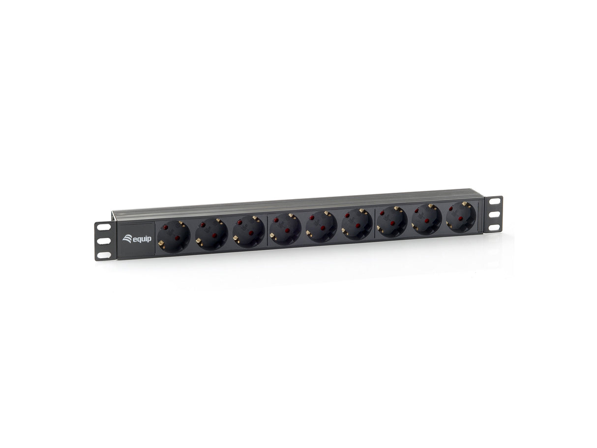 Equip Regleta Alimentacion Rack 19 9 Tomas Tomas Din49440 1u - 16a - 3500w Max.Cable 1.8m Negro