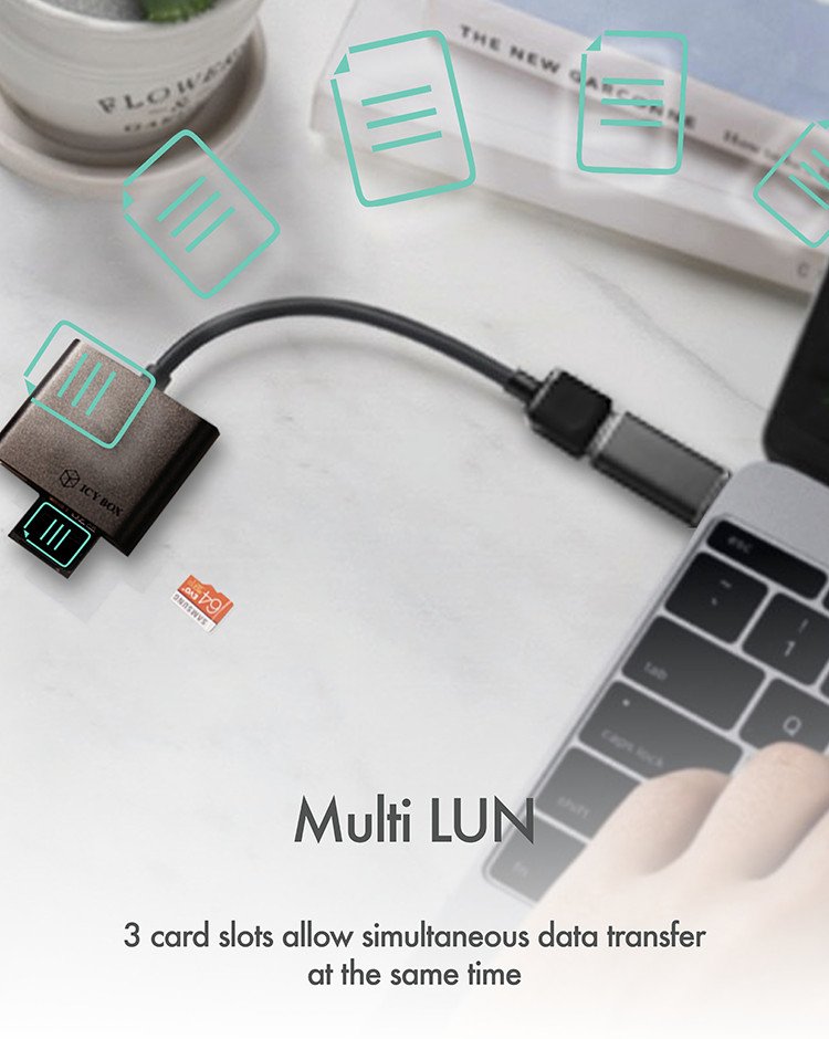 Lector De Tarjetas Externo Icy Box Ib-Cr301-U3 Negro Usb 3.2 Gen 1 (3.1 Gen 1)