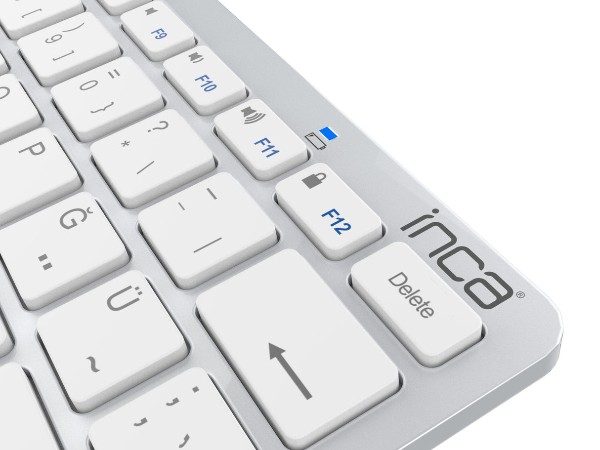 Teclado Aleman  Inca Ibk-569bt Bluetooth Metálico, Plata