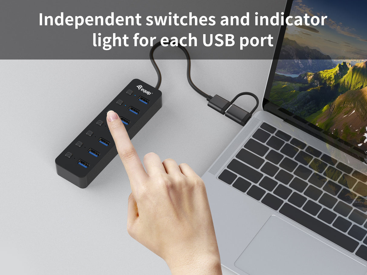 EAN 4015867235744 - Equip 128965 hub de interfaz USB 3.2 Gen 1 (3.1 Gen 1) Type-A 5000 Mbit/s Negro imagen 5