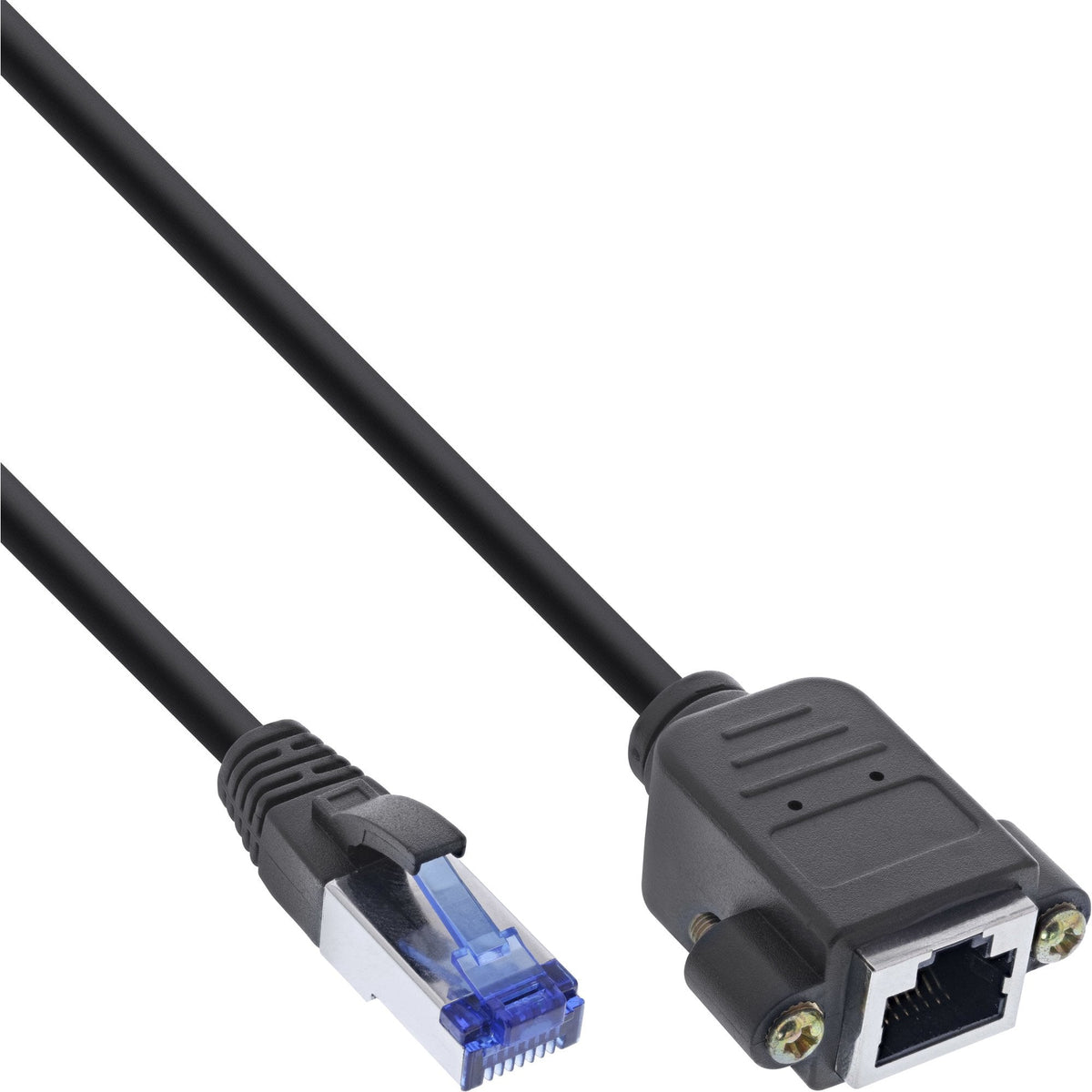 Extensión Incorporada De Cable De Red Inline, S/Ftp (Pimf), Cat.6a, Libre De Halógenos, Cobre, Negro, 3 M
