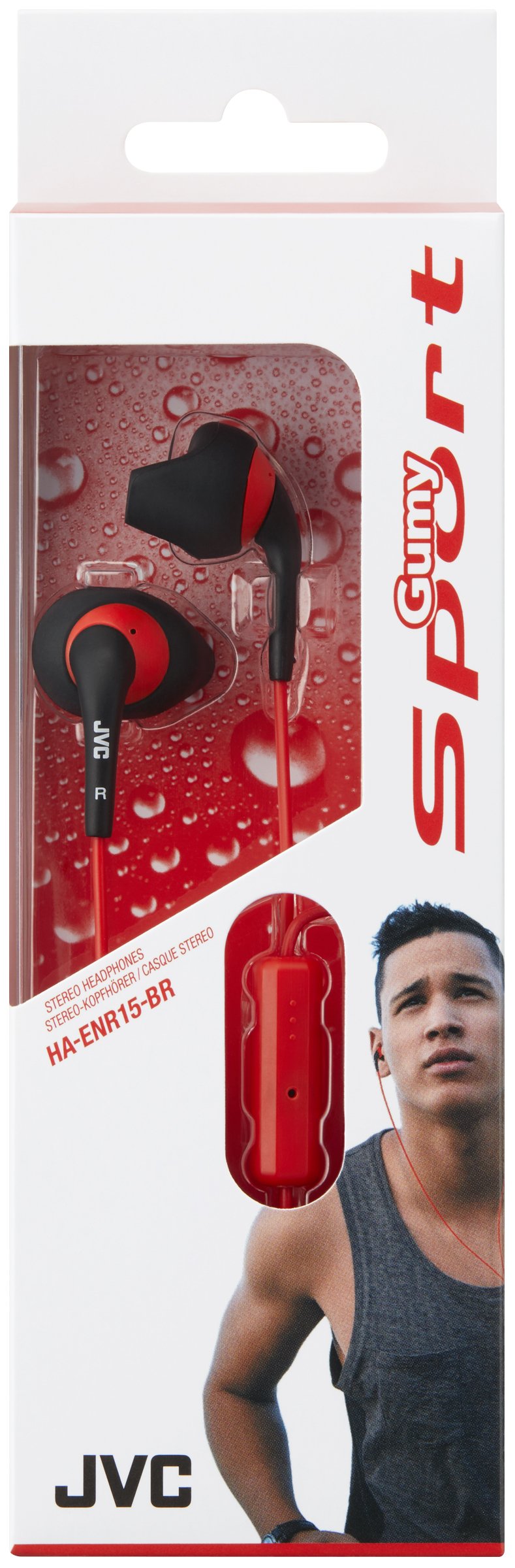 Auriculares Jvc Ha-Enr15-Br-E Alámbrico Deportes Negro, Rojo
