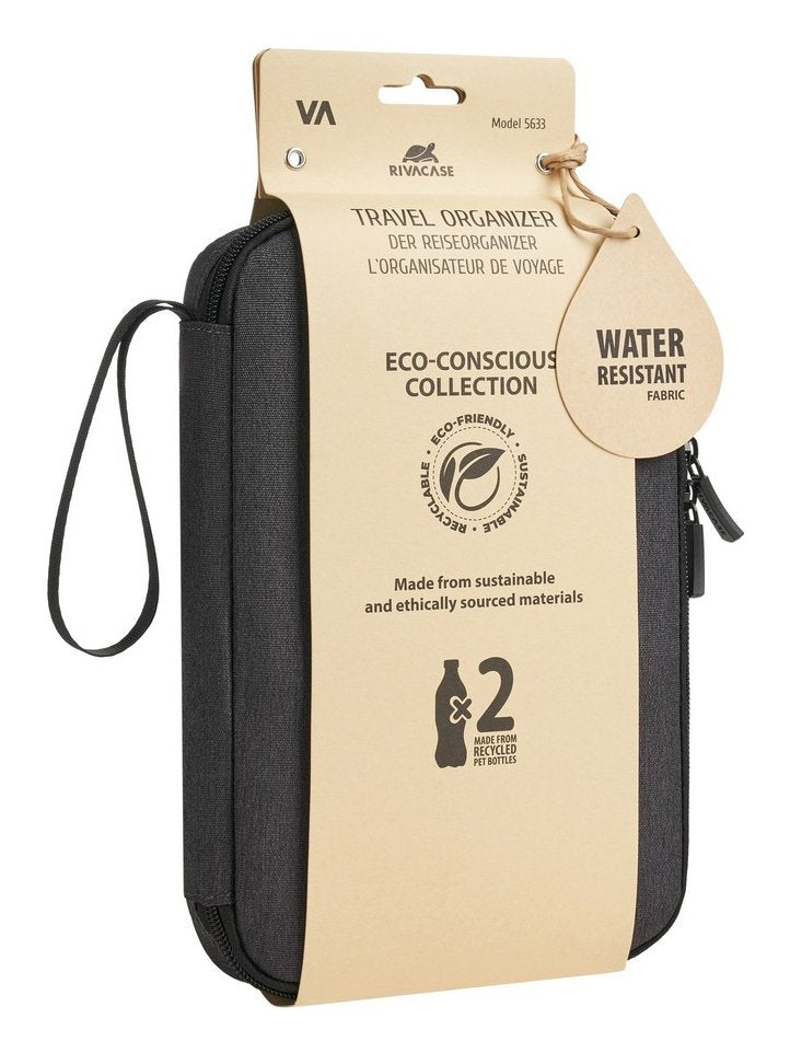 Rivacase 5633 Organizador Viaje Cables Negro Gran