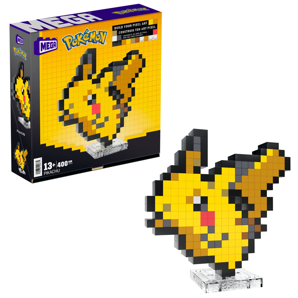 Mattel Mega Pokémon Pikachu Pixel Art, Juguete De Construcción Hth74