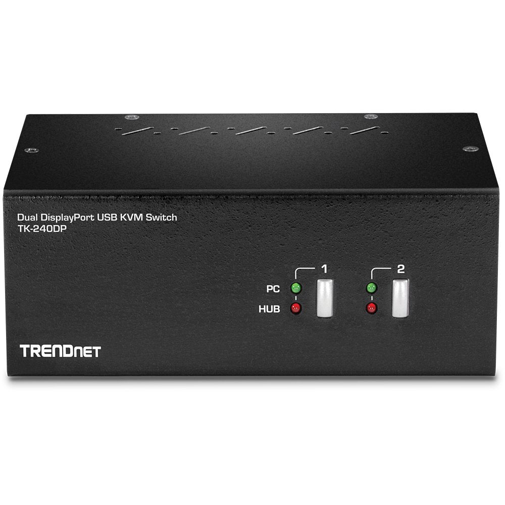Trendnet Kvm 2-Port Displayport Switch Con Audio Usb 2.0 Hub
