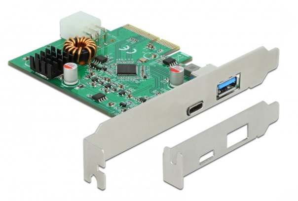 Delock Tarjeta Pci Express X4 -> 1 X Usb Externo Type -C Con Función Pd + 1 X Usb Externo Type- A