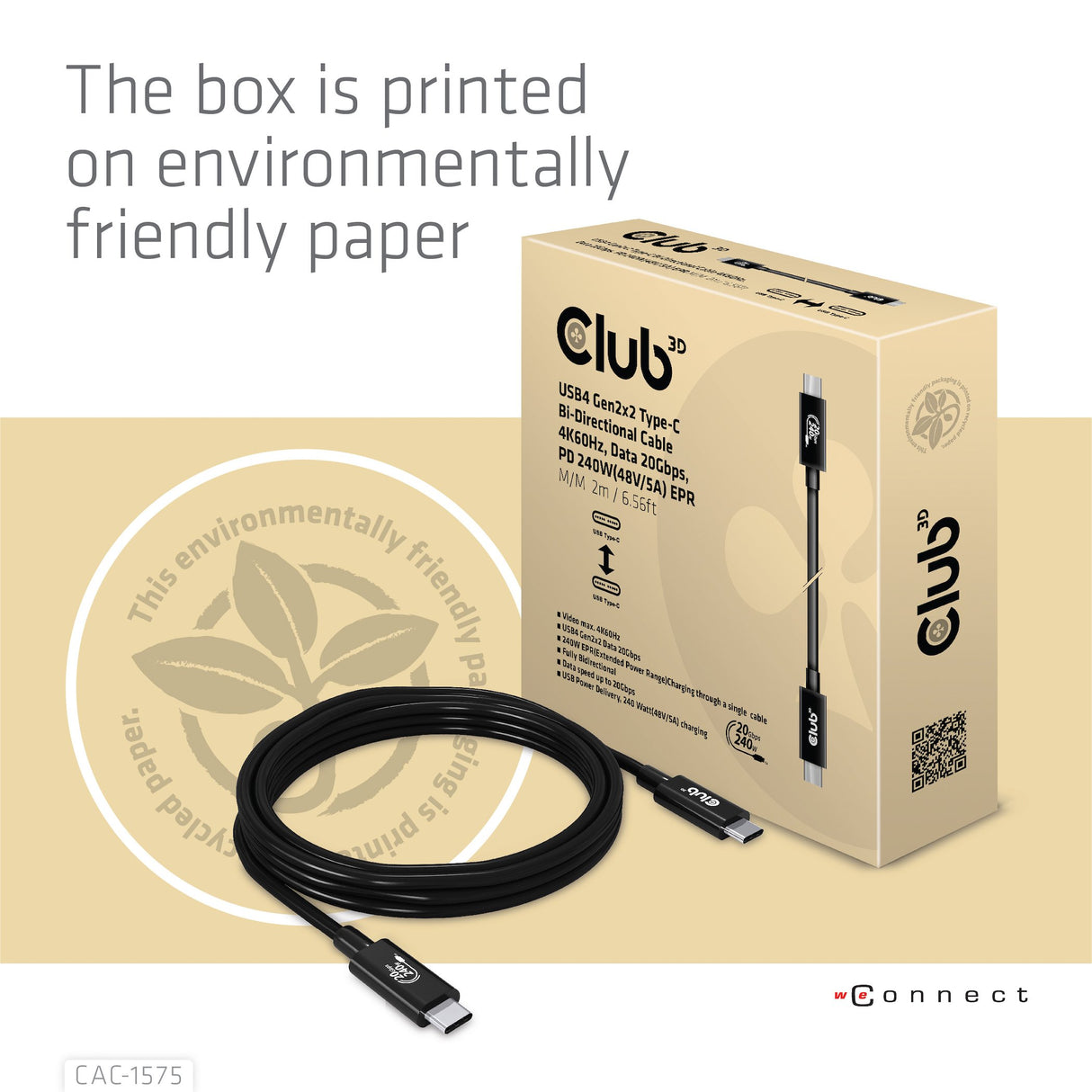 EAN 8719214472313 - CLUB3D CAC-1575 cable USB USB4 Gen 2x2 2 m USB C Negro imagen 11
