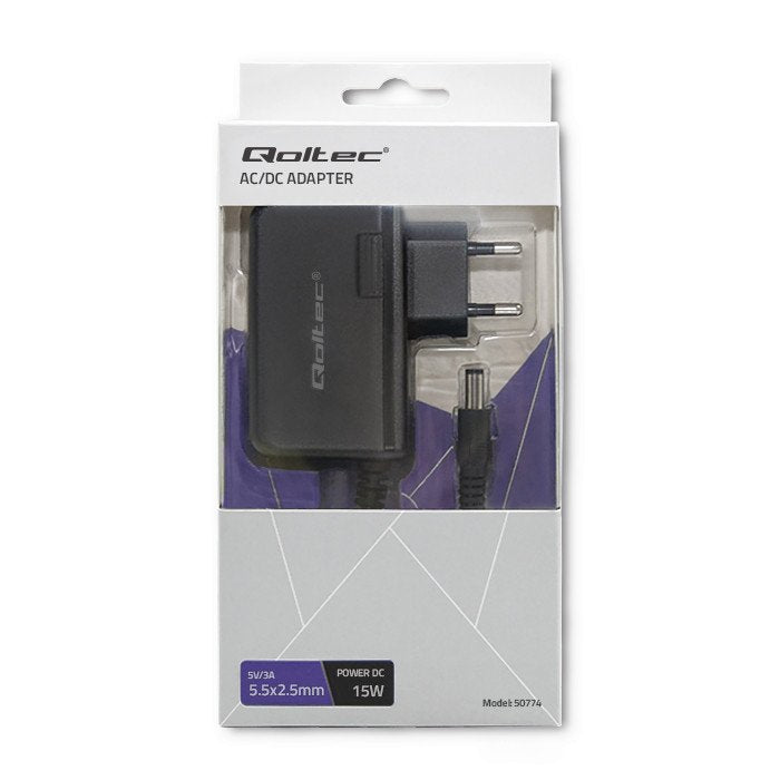 EAN 5901878507743 - Qoltec 50774 adaptador e inversor de corriente Interior 15 W Negro imagen 2