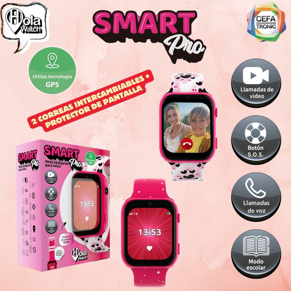 Hola Watch Smart Pro Rosa Smartwatch Para Niños 1.83" 4g