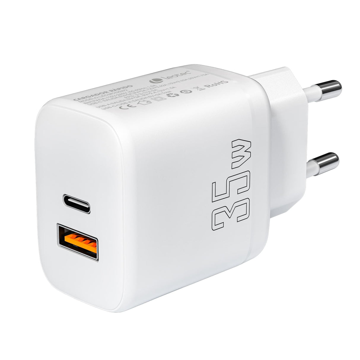 EAN 8436588882554 - Leotec LECSPH35W2W cargador de dispositivo móvil Universal Blanco Corriente alterna Carga rápida Interior imagen 1