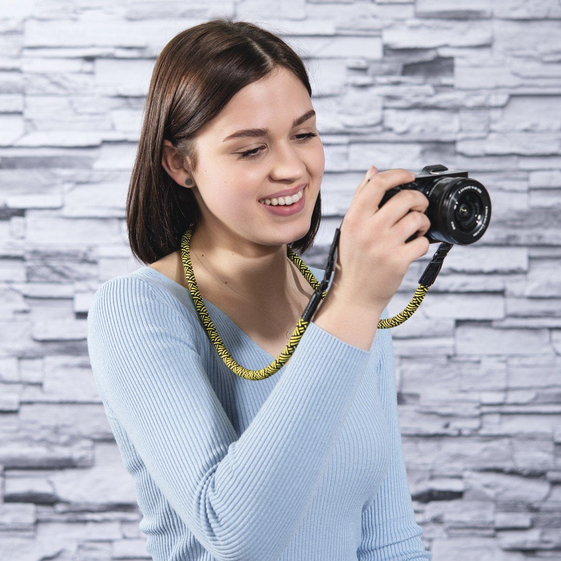 Correa Hama Braid 120 Cámara Digital Nylon Negro, Amarillo