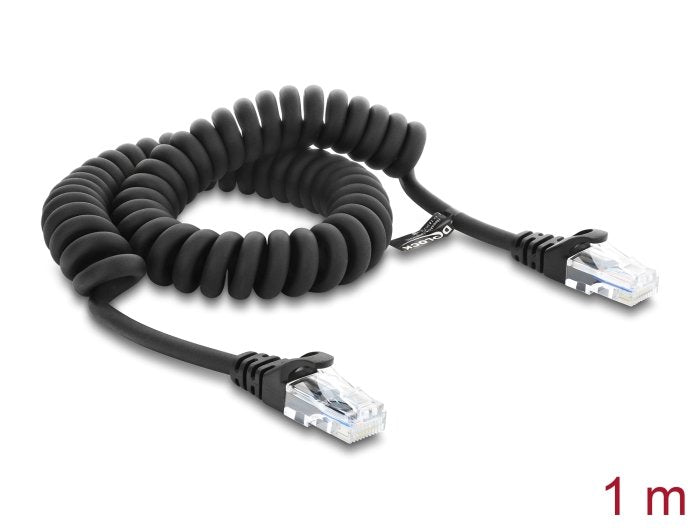Delock Rj50 Cable En Espiral Conector Macho > Conector Macho 1m Negro