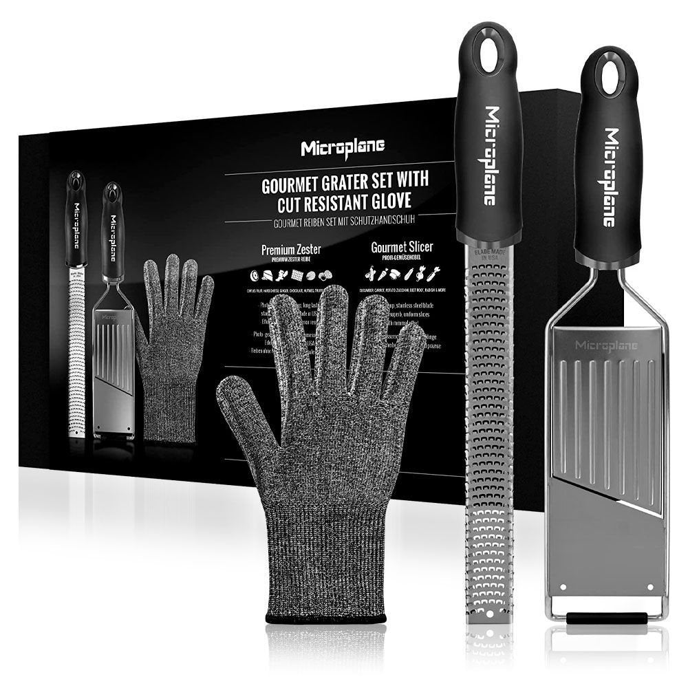 Microplane Gourmet Grater Set + Protective Glove
