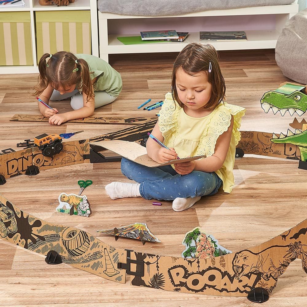 Vtech Car Board Racers-Dino Adventure Set, Ferrocarril 80-563304