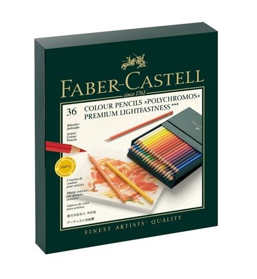 Lápices De Colores Faber-Camell Polychromos En Caja De Emudio De 36