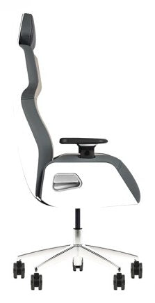 Thermaltake Argent E700 Glacier Blanco With Slate Gray Crayon Real Leather Chair