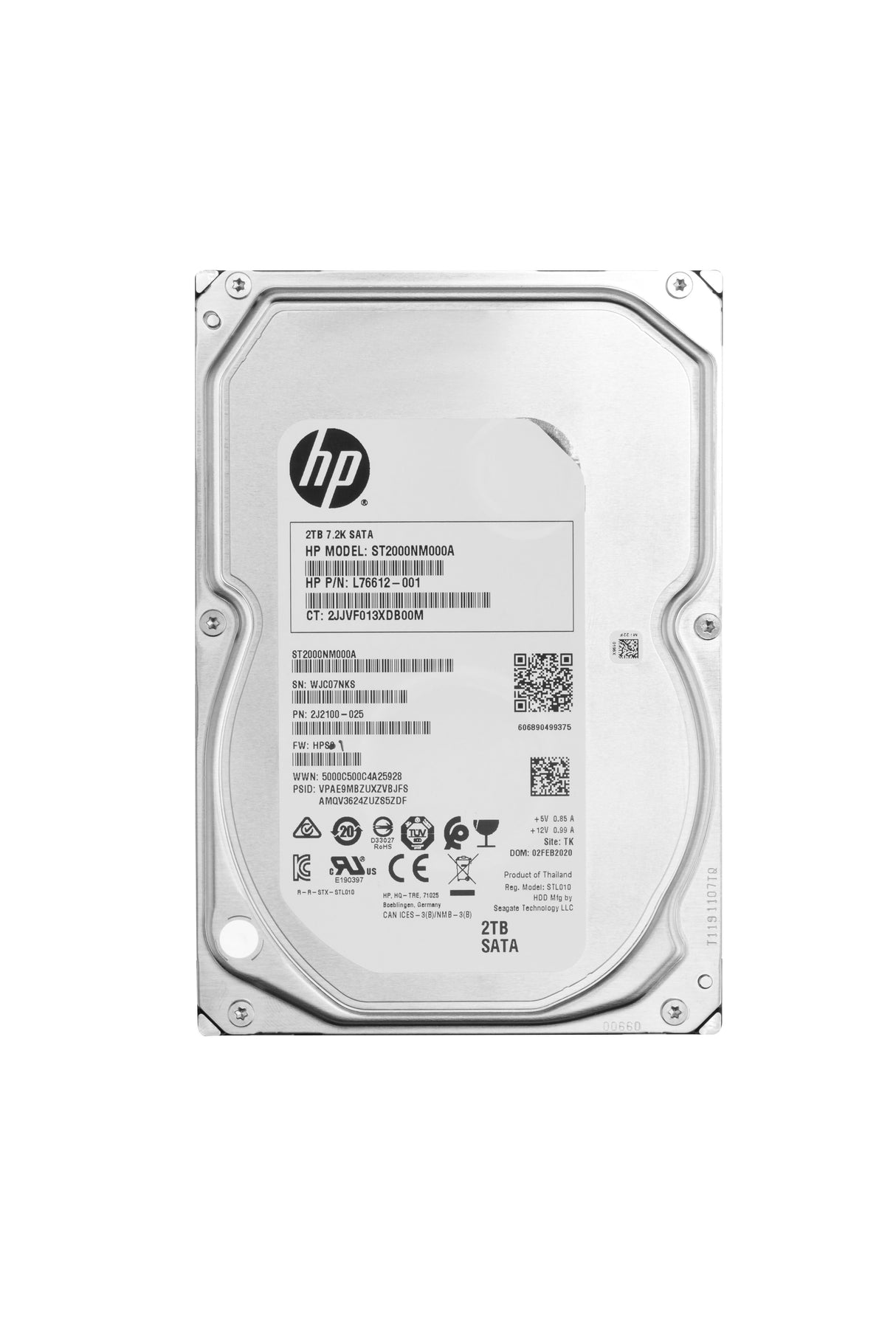EAN 0194850608087 - HP 2TB 7200RPM SATA 3.5in Enterprise imagen 1