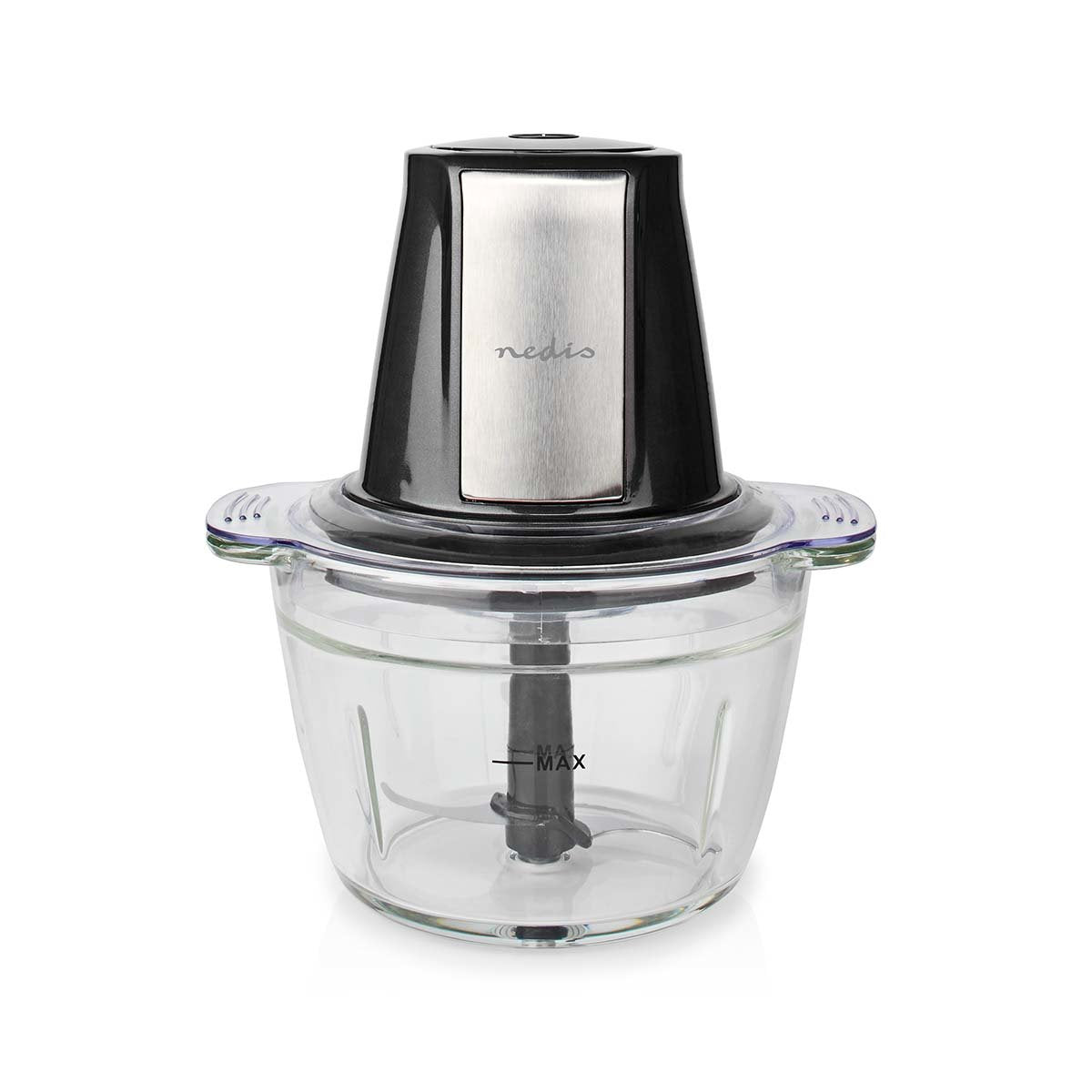 EAN 5412810336791 - Nedis KAMC300CGY picadora eléctrica de alimentos 1 L 500 W Negro, Plata, Transparente imagen 2