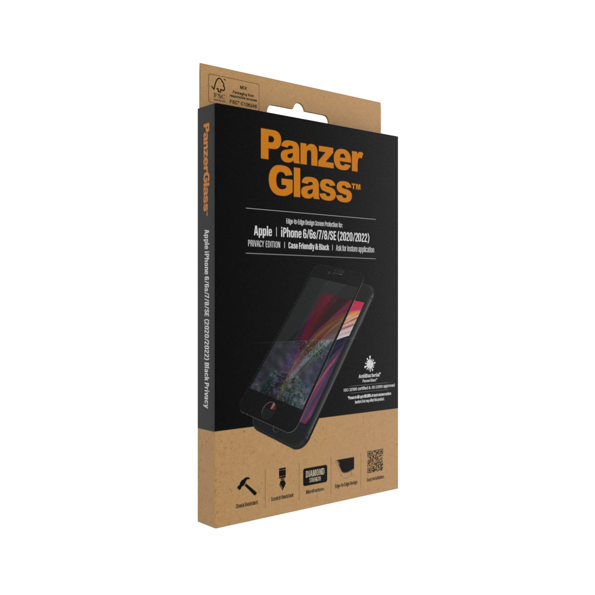 EAN 5711724126796 - PanzerGlass ® Privacy Screen Protector iPhone SE (2020/2022) | 8 | 7 | 6 | 6s | Edge-to-Edge Protector de imagen 4