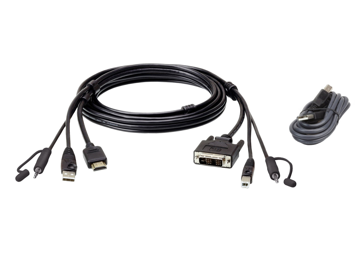 Aten 2l-7d02dhx2 Cable Para Video, Teclado Y Ratón (Kvm) 1,8 M Negro Aten 2l-7d02dhx2, 1,8 M, Negro, Usb Type-A/3.5mm/Hdmi, Usb Type-B/3.5mm/Dvi-D