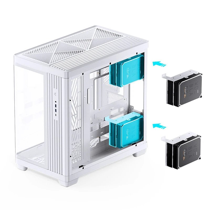 Caja Pc Jonsbo Tk-4 Midi-Tower, Atx, Tempered Glass - Blanco
