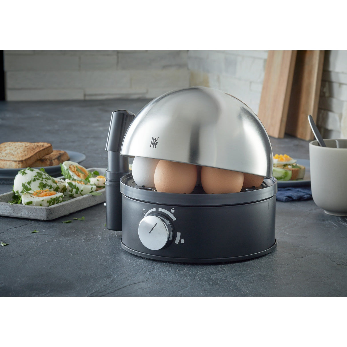 EAN 4211129116299 - WMF Stelio 0415070011 7 huevos 380 W Negro, Cromo imagen 8