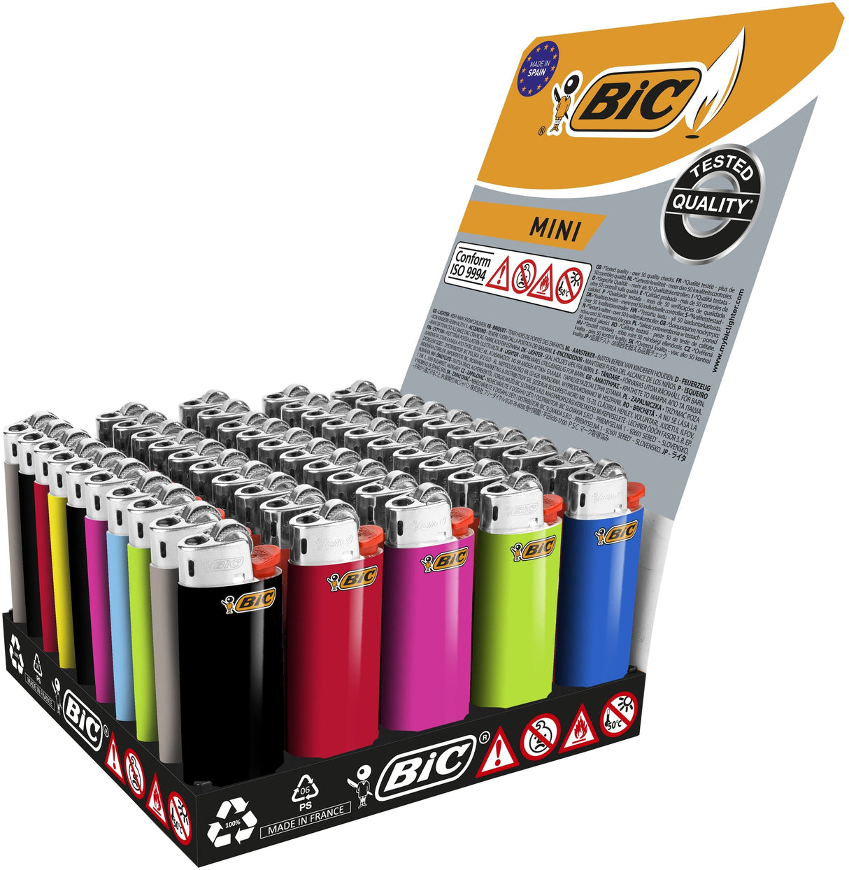 Bic Encendedor De Bolsillo J25 Mini Colores Surtidos -50u-
