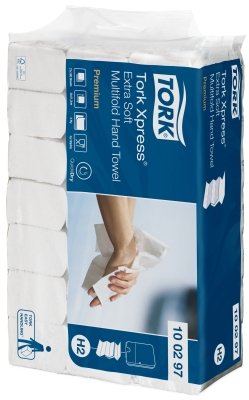 Hand Towel Sheets Tork Premium Extra Soft H2, 2-Ply, 100 Sheets, 34x21.2cm, W, Cellulose, (21pcs)