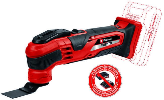 Herramienta Multifuncional Inalámbrica Einhell Varrito, 18 Voltios (Rojo/Negro, Sin Batería Ni Cargador) 4465160