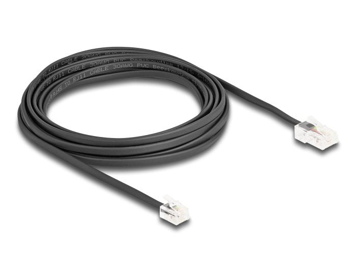 Delock 88038 Cable Telefónico De Rj45 Macho A Rj11 Macho Negro 5 M