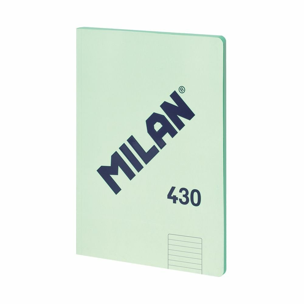 Milan Libreta Encolada Formato A4 Pautado 7mm - 48 Hojas De 95 Gr/M2 - Microperforado - Tapa Blanda - Color Verde