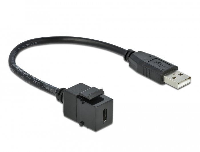 Delock Keystone Módulo Usb 2.0 C Conector Hembra > Usb 2.0 A Conector Macho Con Cable