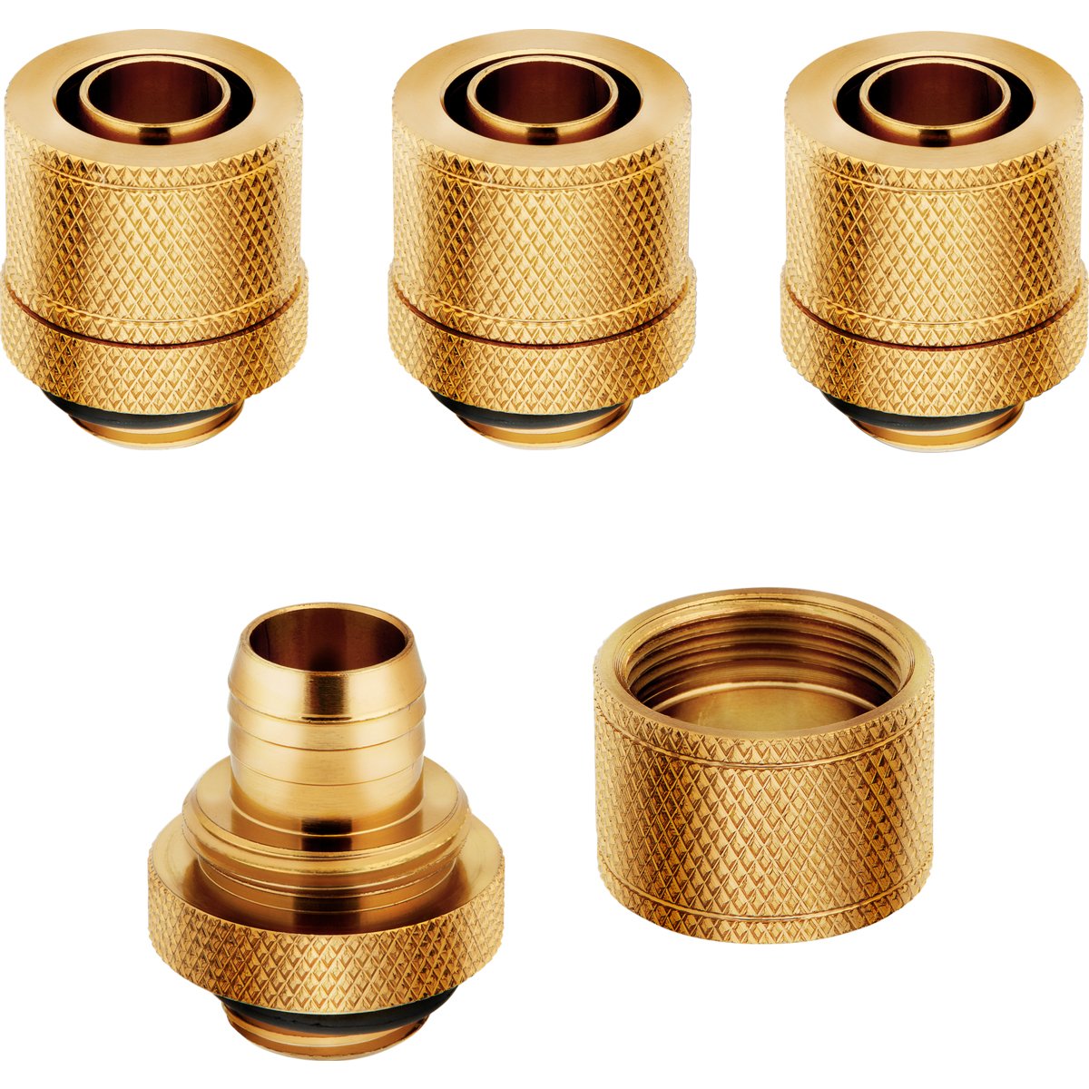 K Corsair Hydro X Series Xf Compression G1 4 13 10 Fittings Four Pack - Gold